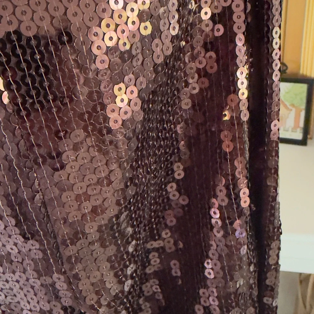 Retrofete Brown Sequin Savannah High Slit Maxi Skirt Size Medium. - Picture 5 of 7